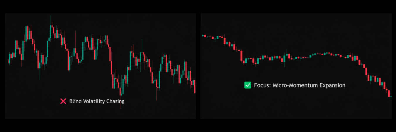 Blind volatility chasing versus focused micro-momentum expansion